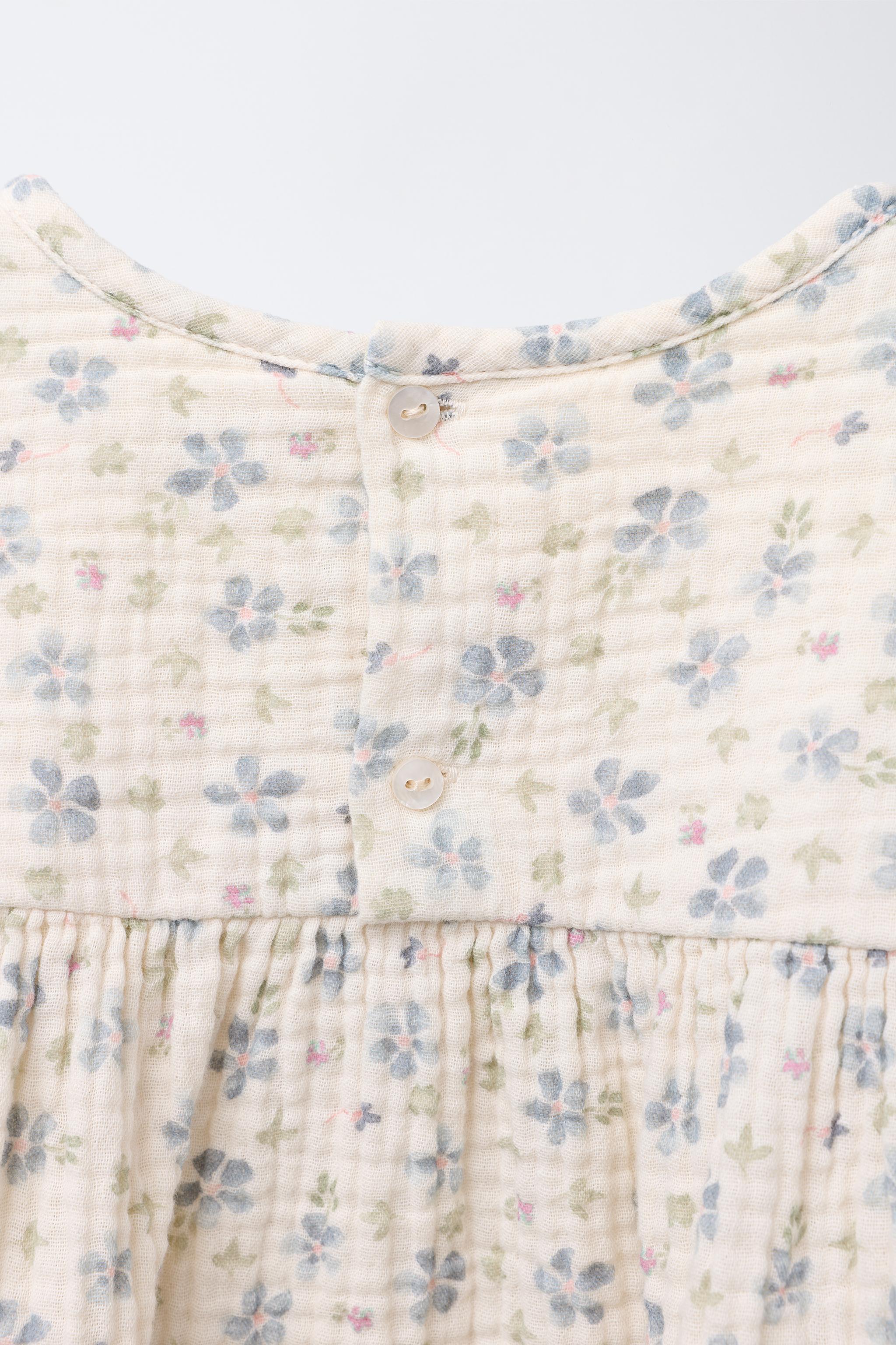 BLOUSE EN GAZE DE COTON IMPRIMÉE FLEURS